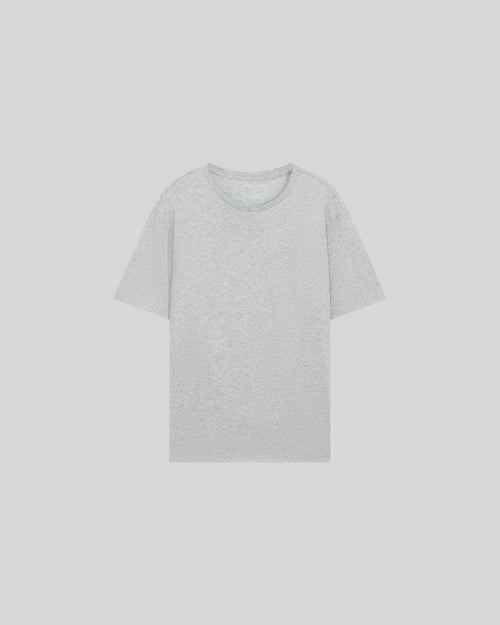 T-shirt Gris clair Julien Col Rond Manches Courtes en Deluxe Coton - MAJESTIC FILATURES
