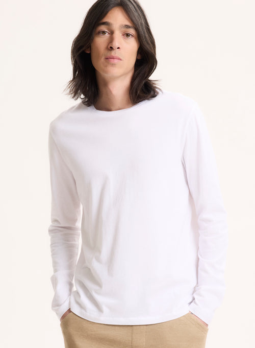 James Deluxe Cotton long sleeve round neck T-shirt - MAJESTIC FILATURES