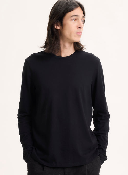 James Deluxe Cotton long sleeve round neck T-shirt - MAJESTIC FILATURES