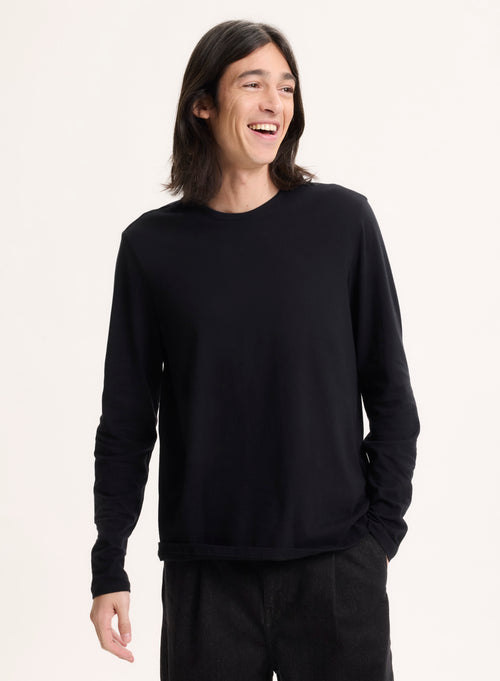 James Deluxe Cotton long sleeve round neck T-shirt - MAJESTIC FILATURES