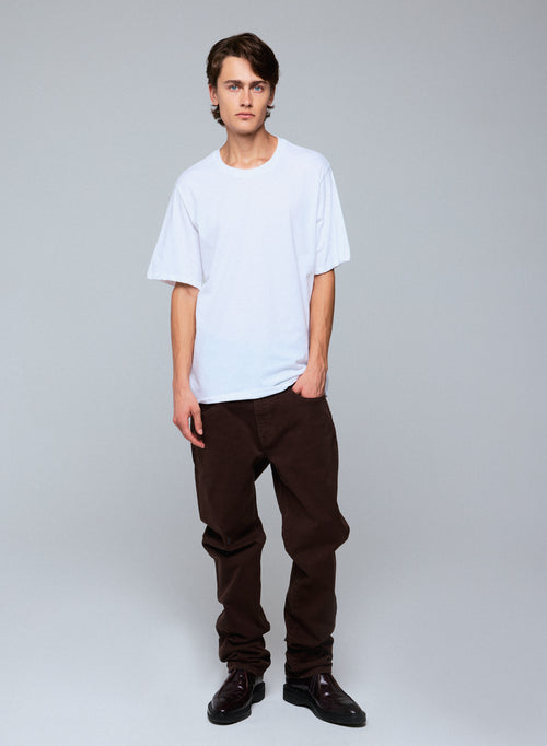 Weißes T-Shirt mit Rundhalsausschnitt und kurzen Ärmeln aus Deluxe Baumwolle - MAJESTIC FILATURES