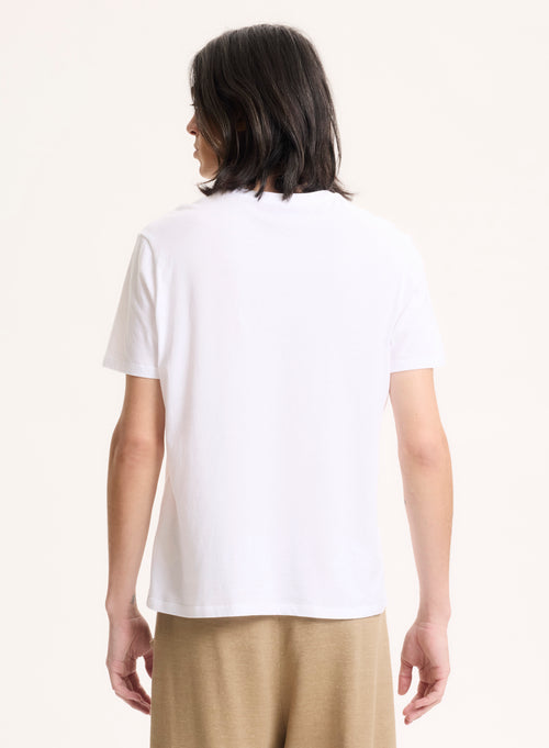 Deluxe Cotton White Short Sleeve Crew Neck T-Shirt - MAJESTIC FILATURES