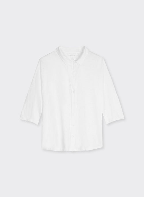 "Elbow Sleeve Shirt in Linen / Elastane" - MAJESTIC FILATURES