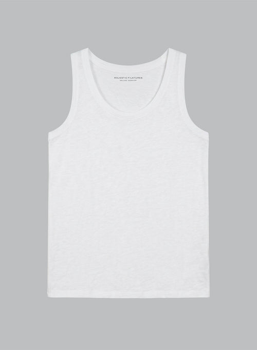 Débardeur Blanc Col U - MAJESTIC FILATURES