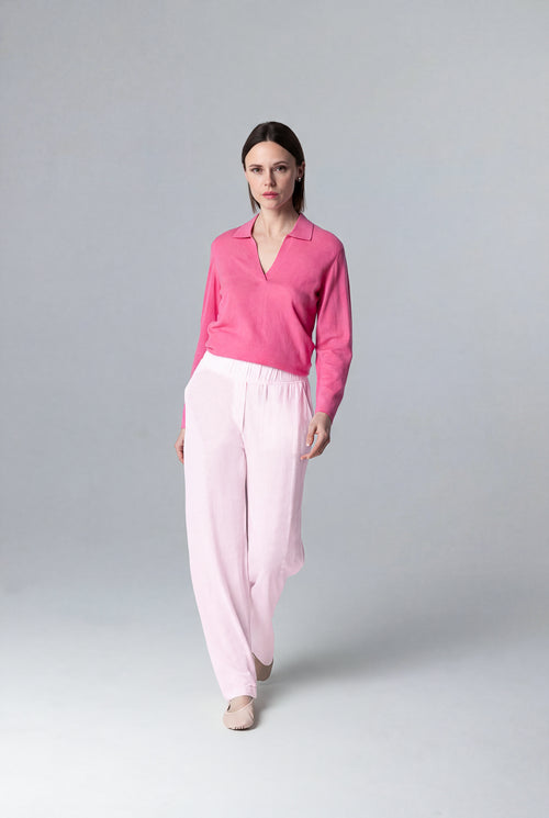 Pantalon Rose en Lin / Elasthanne - MAJESTIC FILATURES
