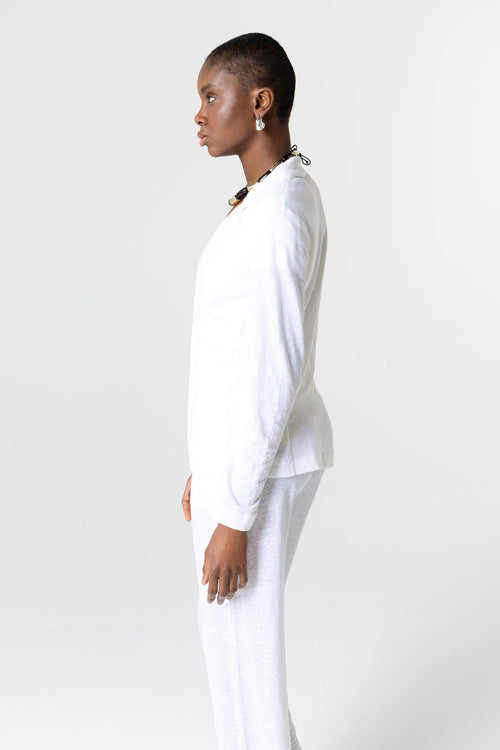 Chaqueta blanca de manga larga de lino/elastano - MAJESTIC FILATURES