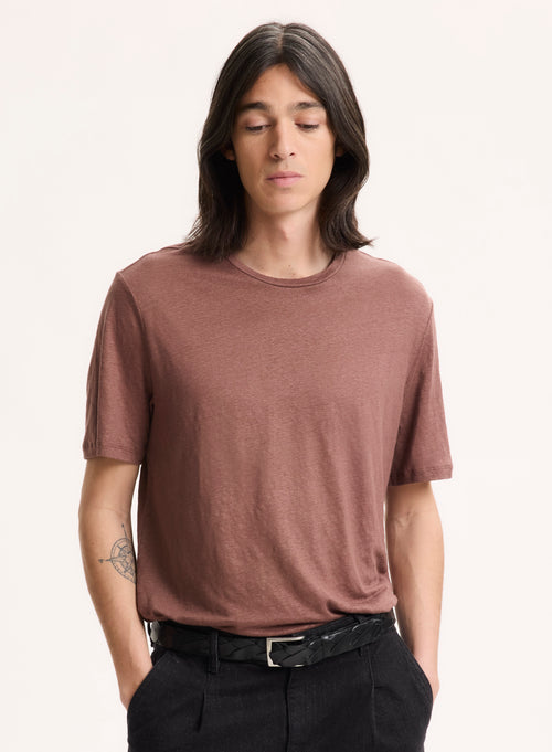 Navy T-shirt Round Neck Short Sleeves - MAJESTIC FILATURES