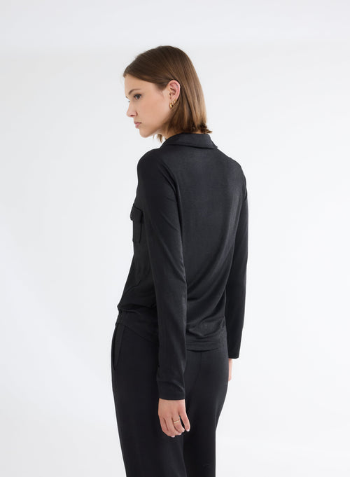 Black Long Sleeve Shirt - MAJESTIC FILATURES