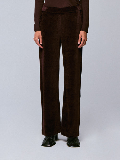 Purple pants in organic cotton / modal / elastane - MAJESTIC FILATURES