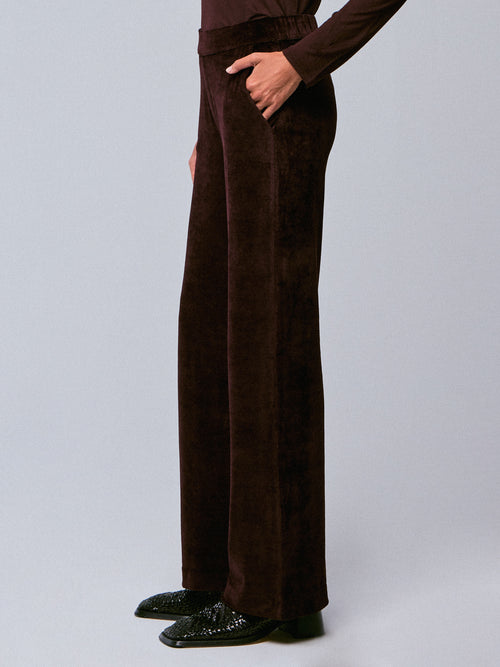 Purple pants in organic cotton / modal / elastane - MAJESTIC FILATURES