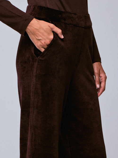 Purple pants in organic cotton / modal / elastane - MAJESTIC FILATURES