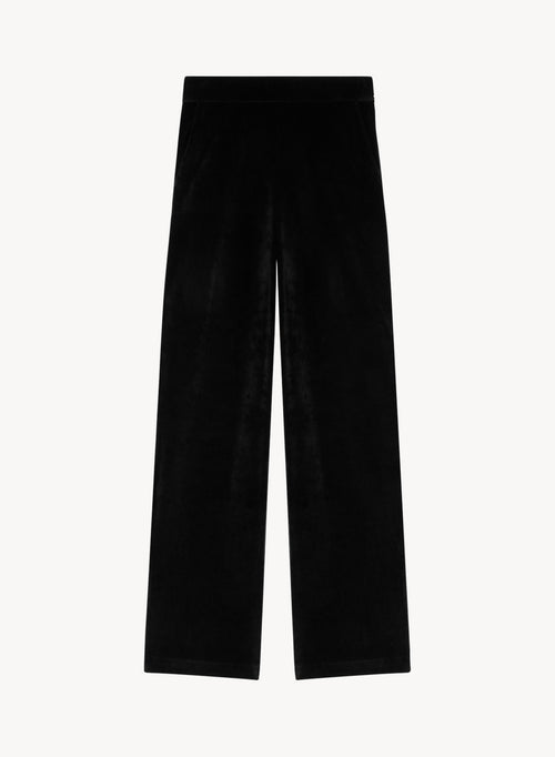 Schwarze gerade Hose aus Samt - MAJESTIC FILATURES