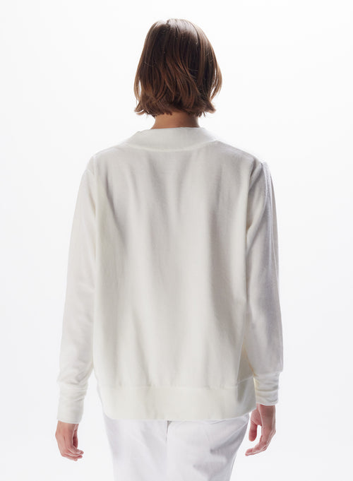 Sweat Milk Col V Manches Longues en Coton organique, Modal et Elasthanne - MAJESTIC FILATURES