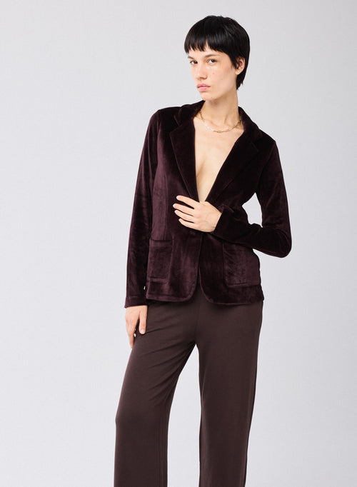 Chaqueta Violeta angas Largas en Algodón Orgánico / Modal / Elastano - MAJESTIC FILATURES