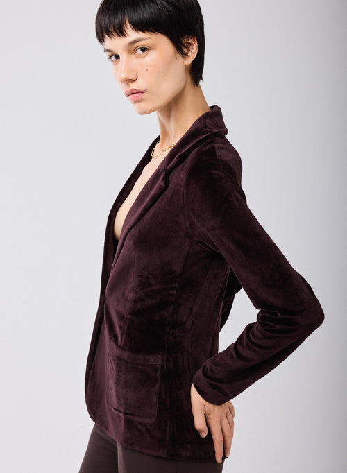 Chaqueta Violeta angas Largas en Algodón Orgánico / Modal / Elastano - MAJESTIC FILATURES