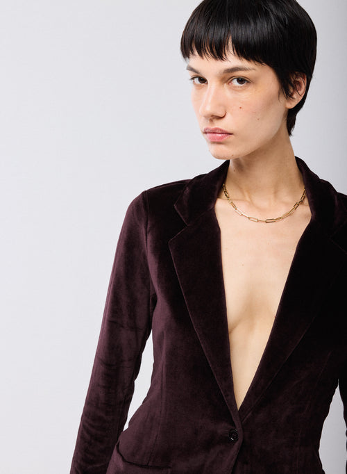 Chaqueta Violeta angas Largas en Algodón Orgánico / Modal / Elastano - MAJESTIC FILATURES