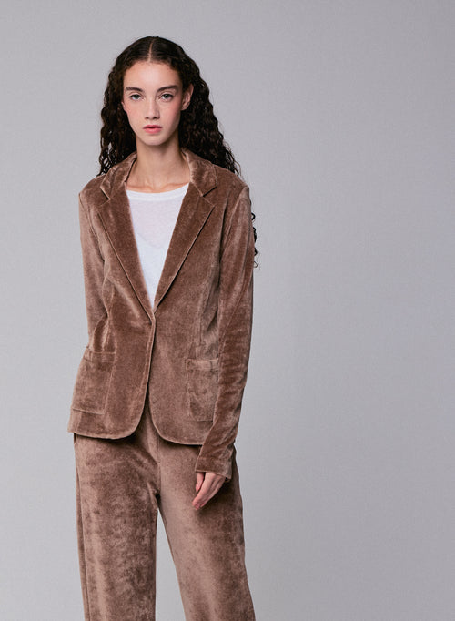 Veste Beige Veste Manches Longues en Coton Organique / Modal / Elasthanne - MAJESTIC FILATURES