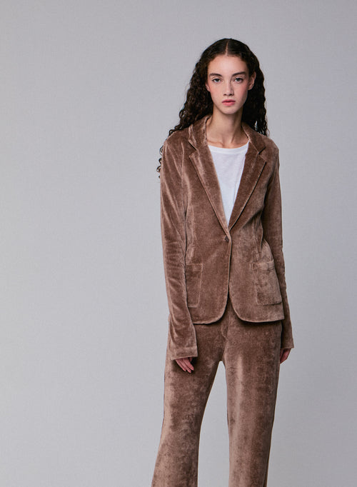 Veste Beige Veste Manches Longues en Coton Organique / Modal / Elasthanne - MAJESTIC FILATURES