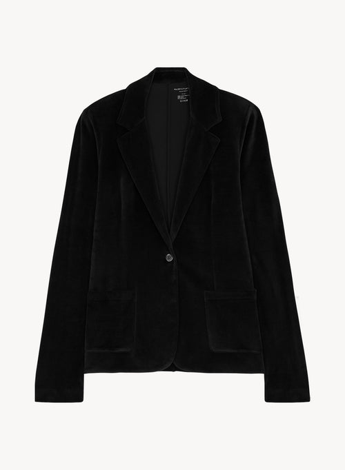 Schwarzes-Jacke mit langen Ärmeln aus organischer Baumwolle / Modal / Elastan - MAJESTIC FILATURES