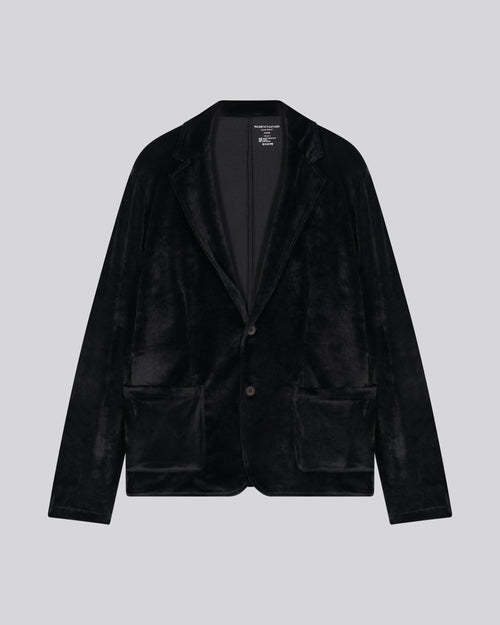 Schwarze Jacke Langärmelige Jacke aus Bio-Baumwolle / Modal / Elasthan - MAJESTIC FILATURES