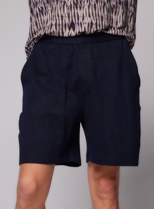 Shorts Marine Col N/A Manches N/A en Lin - MAJESTIC FILATURES