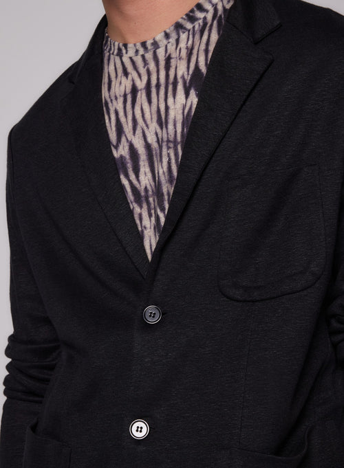 "Long Sleeve Jacket in Linen" - MAJESTIC FILATURES