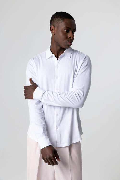 White Long Sleeve Shirt - MAJESTIC FILATURES