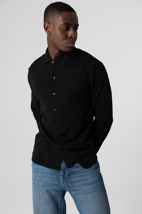Black Long Sleeve Shirt - MAJESTIC FILATURES