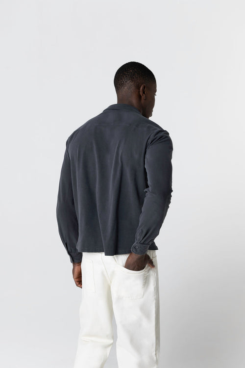 Chemise Noire HD Manches Longues en Coton organique / Elasthanne - MAJESTIC FILATURES