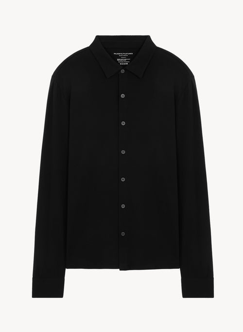 Black Long Sleeve Shirt - MAJESTIC FILATURES
