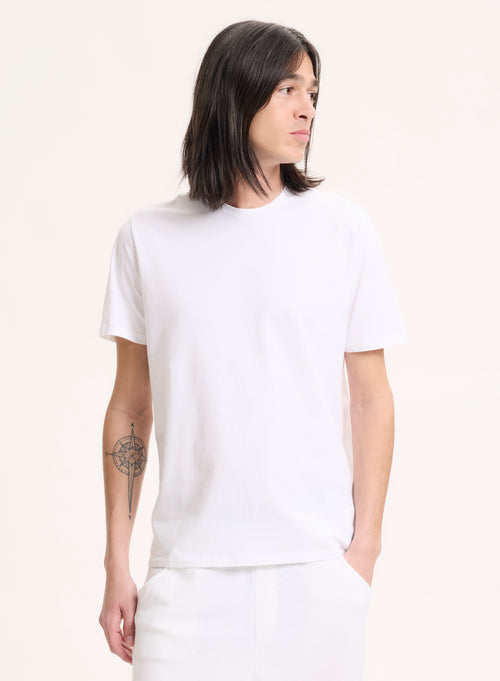 Round Neck Short Sleeve T-shirt in Cotton / Elastane Black  l Majestic Filatures - MAJESTIC FILATURES