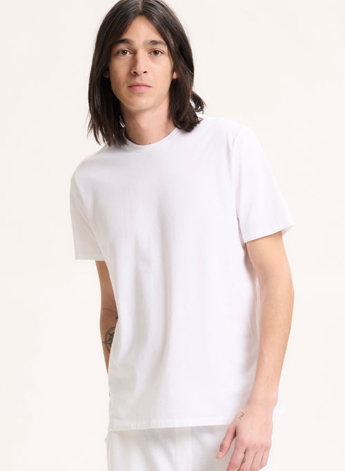 Round Neck Short Sleeve T-shirt in Cotton / Elastane Black  l Majestic Filatures - MAJESTIC FILATURES