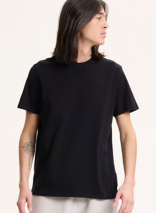 Harold Cotton / Elastane short-sleeved round-neck T-shirt - MAJESTIC FILATURES