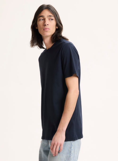 Harold Cotton / Elastane short-sleeved round-neck T-shirt - MAJESTIC FILATURES