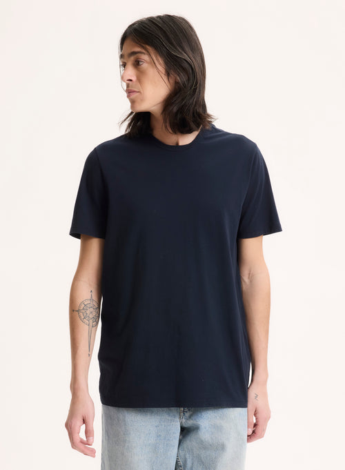 Harold Cotton / Elastane short-sleeved round-neck T-shirt - MAJESTIC FILATURES