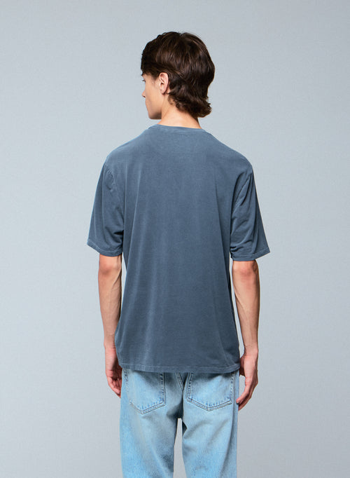 Grey Round Neck Short Sleeve T-shirt in Organic Cotton / Elastane - MAJESTIC FILATURES