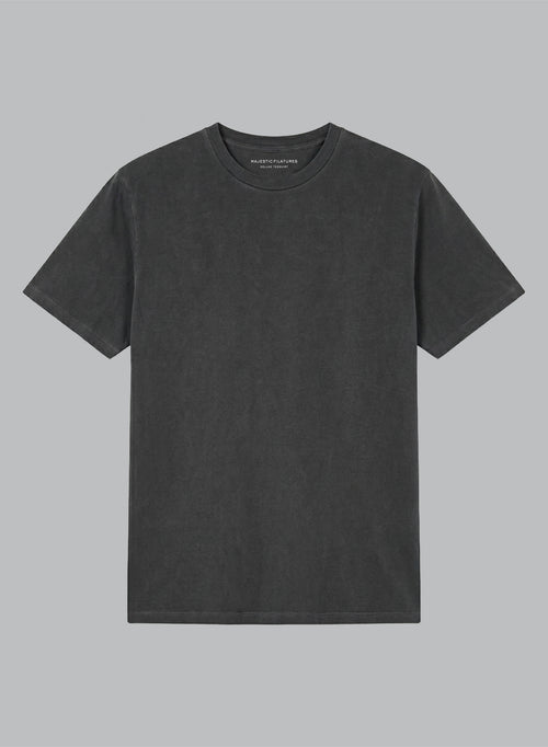 Camiseta carbonero de cuello redondo y manga corta de algodón orgánico/elastano - MAJESTIC FILATURES