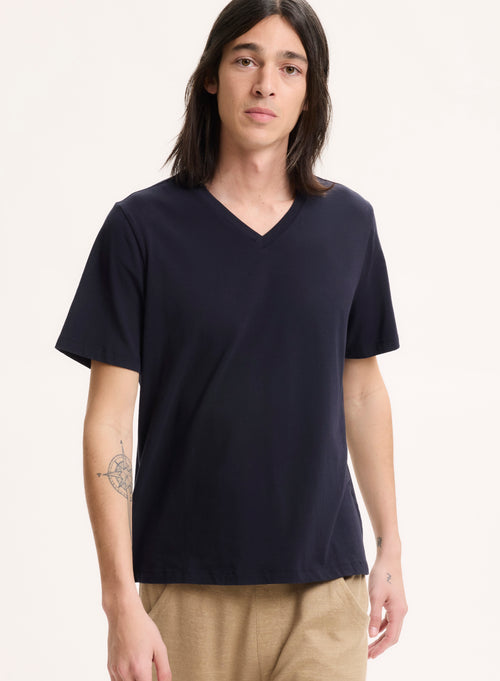 Grey Round Neck Short Sleeve T-shirt - MAJESTIC FILATURES