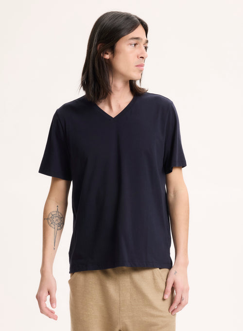 Grey Round Neck Short Sleeve T-shirt - MAJESTIC FILATURES