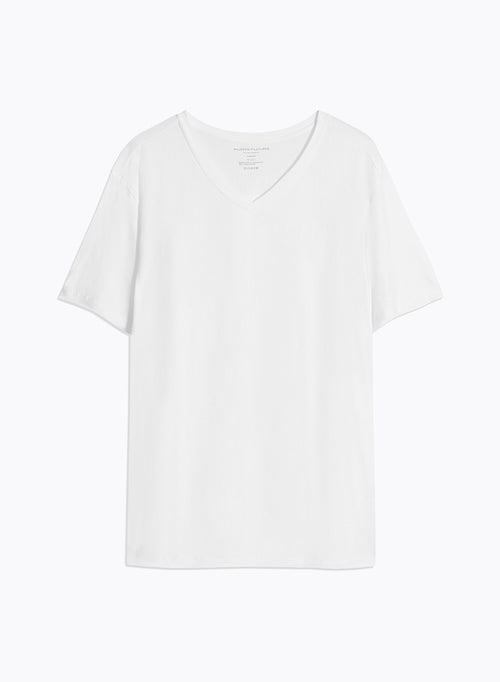 White Polo Collar Short Sleeves - MAJESTIC FILATURES