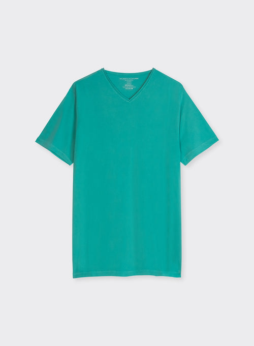 Round Neck Short Sleeve T-shirt in Cotton / Elastane - MAJESTIC FILATURES