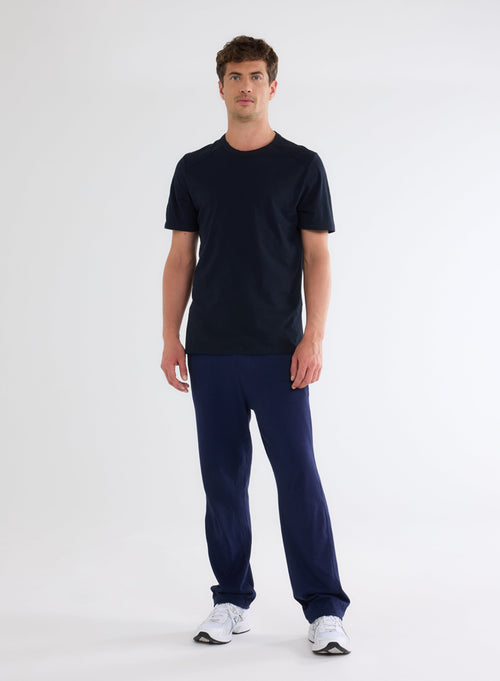 Henry Grey Round Neck Long Sleeve T-shirt in Organic Cotton and Elastane - MAJESTIC FILATURES