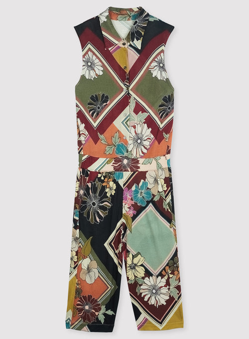 Mono camisero sin mangas sin cuello rubor en viscosa / seda - MAJESTIC FILATURES