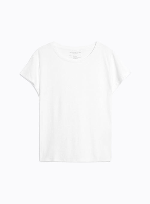 Tee shirt Blanc Manches Courtes Col Rond en Coton organique / Modal - MAJESTIC FILATURES