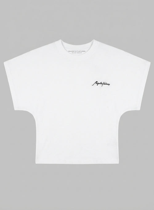 T-shirt Blanc Col Rond Manches Courtes en Coton organique / Coton recyclé - MAJESTIC FILATURES