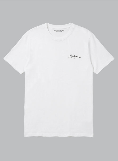 White Round-Neck Short-Sleeve T-shirt in Organic Cotton / Recycled Cotton - MAJESTIC FILATURES