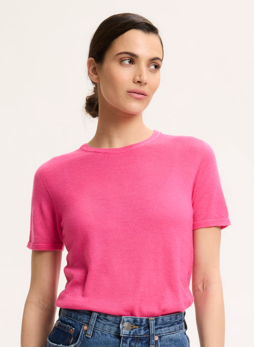 Green Round Neck Elbow Sleeve T-shirt - MAJESTIC FILATURES