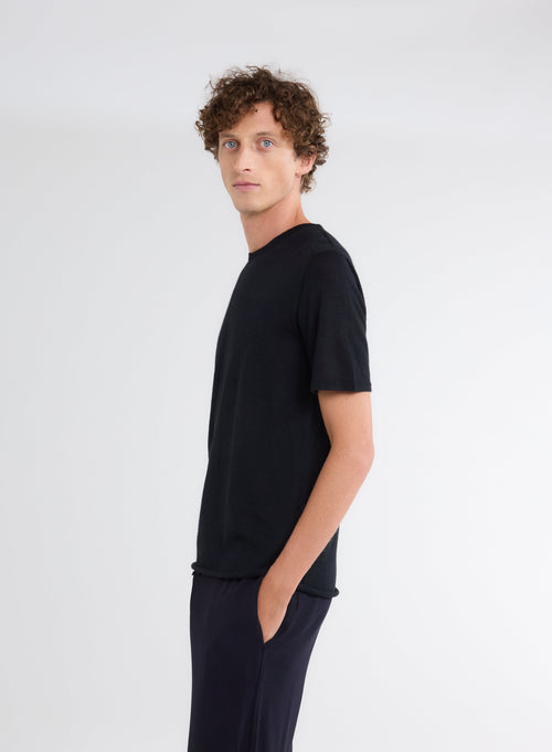 Cashmere short sleeve round neck t-shirt - MAJESTIC FILATURES