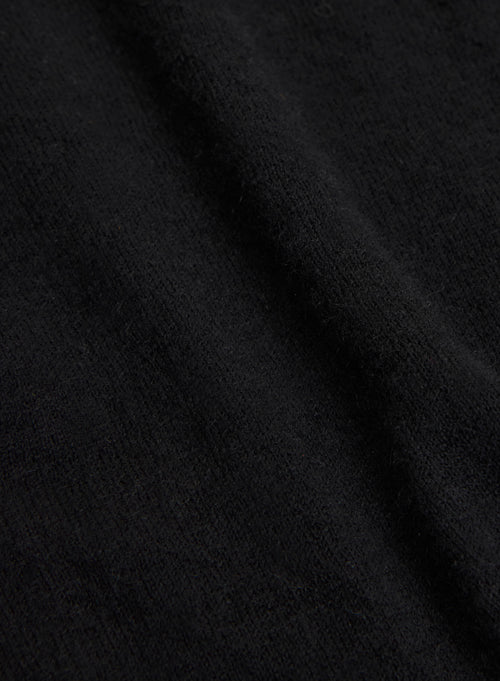 T-Shirt Schwarz Rundhalsausschnitt Ellbogen-Ärmel - MAJESTIC FILATURES