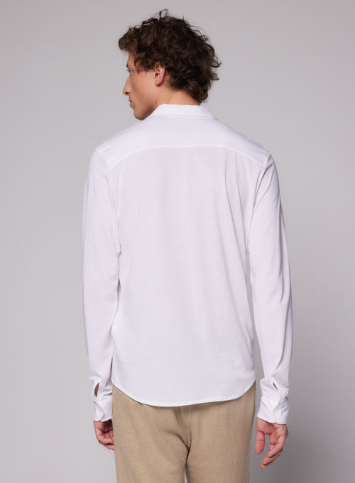 Chemise Blanche Manches Longues en Lyocell, Tencel et Coton - MAJESTIC FILATURES